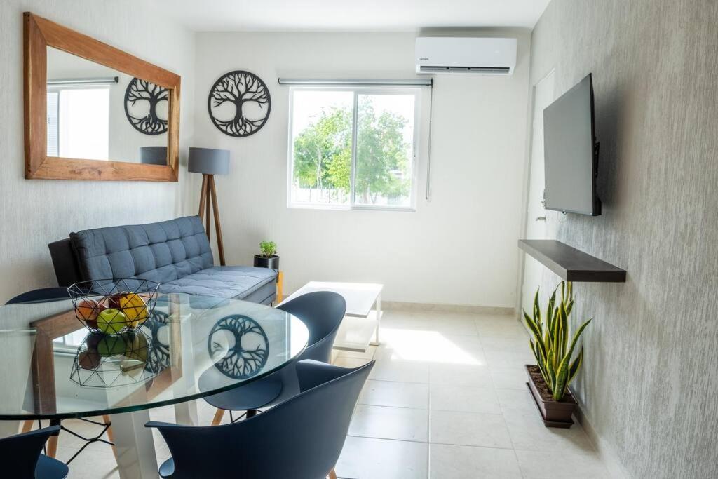 Apartmán Depto 2 Rec. Con Vista A La Piscina En C. Privada Playa del Carmen Exteriér fotografie